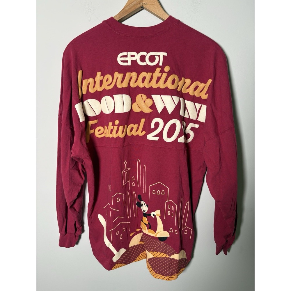 Disney Epcot Food & Wine Festival 2025 Spirit Jersey Size S Maroon Mickey